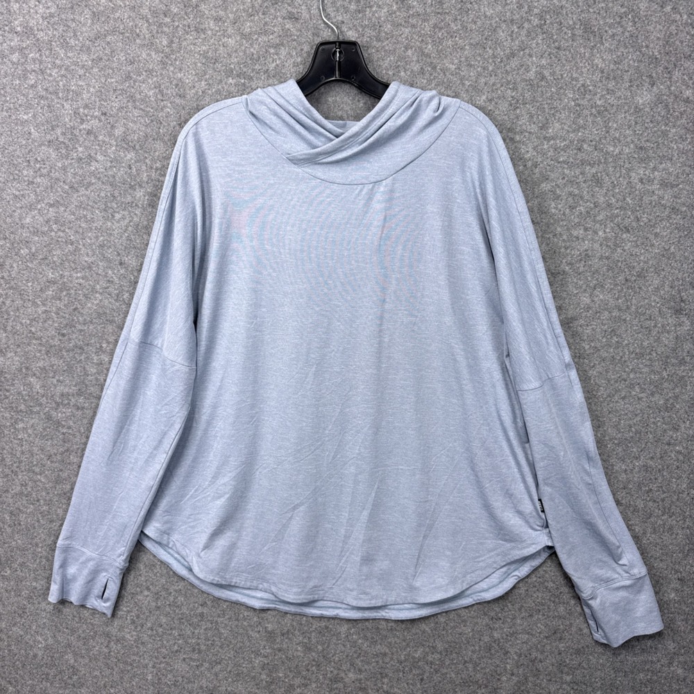 REI Co-op Hoodie Active Top 2XL Light Blue Heather Stretch Thumbhole Pullover